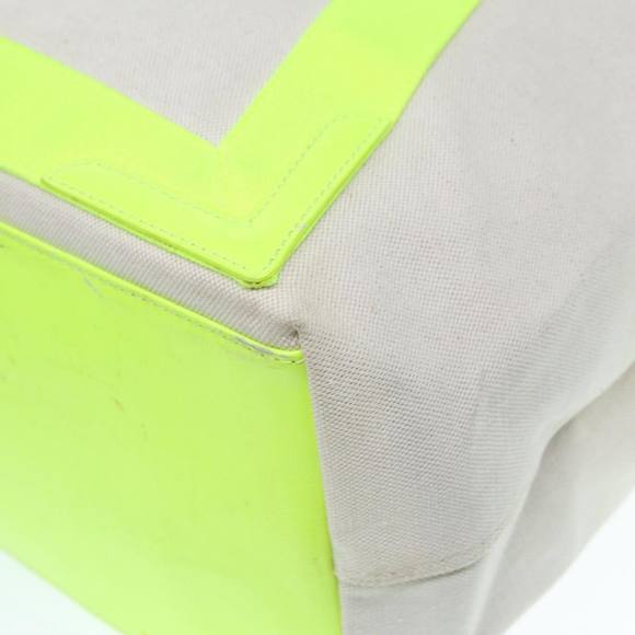 BALENCIAGA Navy Cabas M Hand Bag Canvas Leather White Yellow 339936 Auth yk14650 - Picture 11 of 16